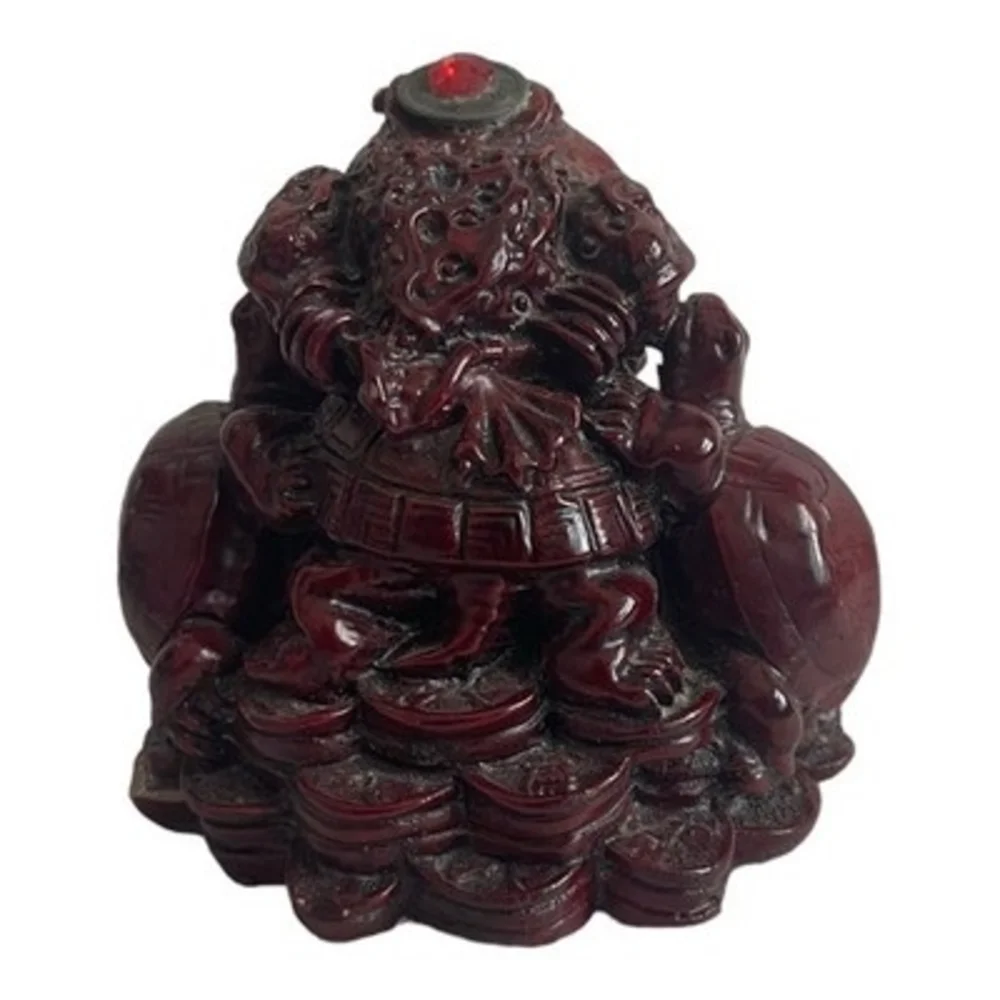 Vintage Asian Feng Shui Money Frog Toad Statue Figurine Wealth Luck 3.5